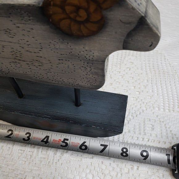 Primitive Farmhouse Painted Wooden Ram Sheep on Rocker Decor Accent - Picture 9 of 9